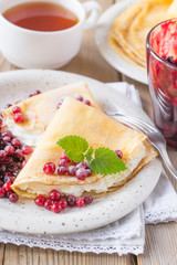 Pancakes with cream cheese