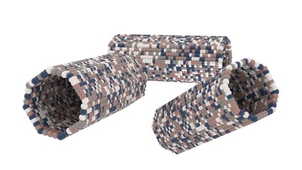 3d illustration of abstract atomic or molecular structures in form of tubes from particles as a background image. Microcosm Series 