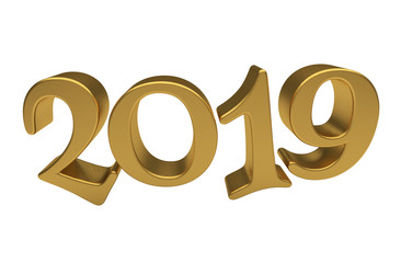 Greeting Card Design Template Gold 2019 Lettering Isolated