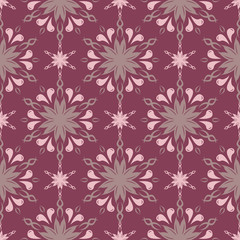Seamless background. Floral purple red pattern