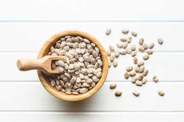 Dried borlotti beans.