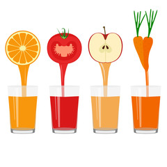 Freshly squeezed juice in a glass. Healthy Lifestyle.