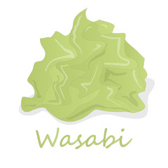 wasabi Japanese horseradish illustration on white.