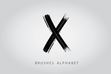 Letter X Brush Logo Design.Concept