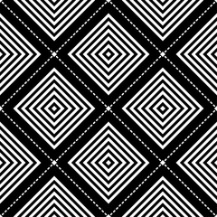 Geometric ornament. Black and white seamless pattern