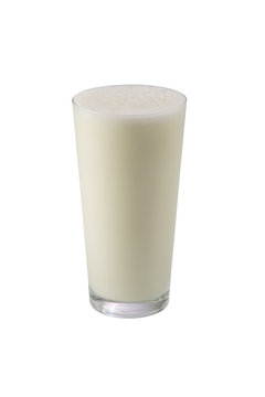 Indian traditional yogurt milk shake lassi or smoothie plain salty isolated on white background