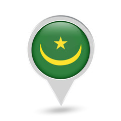 Mauritania Flag Round Pin Icon
