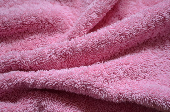 rosa Frottee - Stoff - Fragment