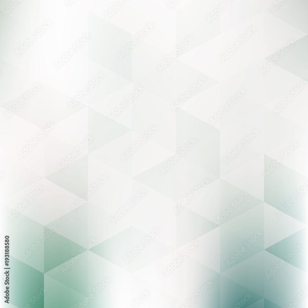 Poster Abstract pale green and grey background textured by triangles. Subtle vector pattern