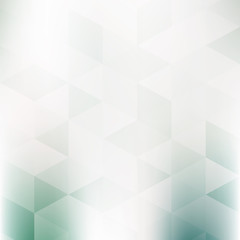 Abstract pale green and grey background textured by triangles. Subtle vector pattern