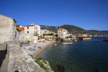 Komiza - beautiful touristic destination on Vis island, Croatia. 