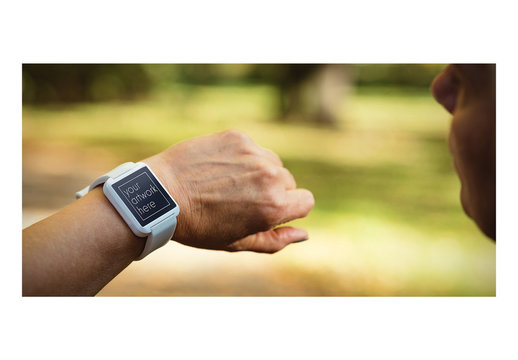Mockup of Smartwatch User in Nature