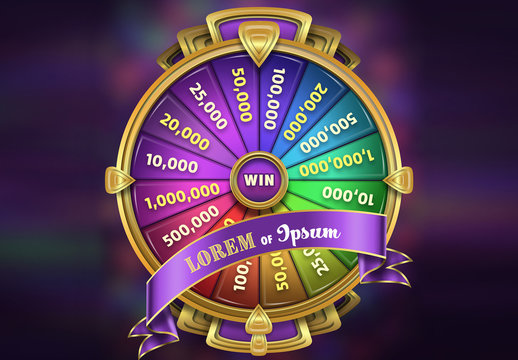 Rainbow Spinning Wheel Game Mockup