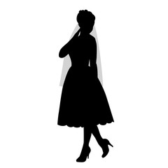The black silhouette of  bride.