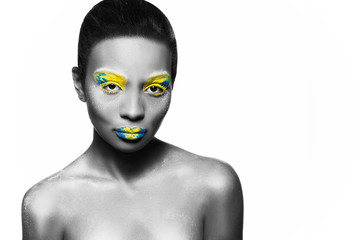 photo girl model with an African look