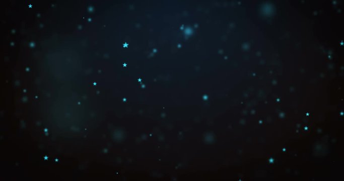 Loop moving blue star particles background