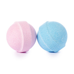 Pink and blue bomb for bath