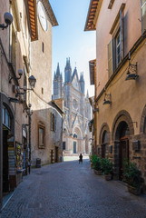 Fototapeta na wymiar Orvieto (Italy) - The beautiful etruscan and medieval town in Umbria region, central Italy, with nice historic center.