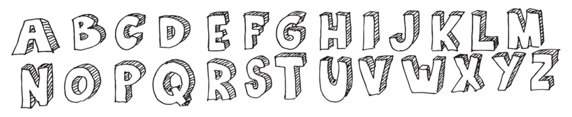 Hand drawn set of english alphabet  © katarinalas