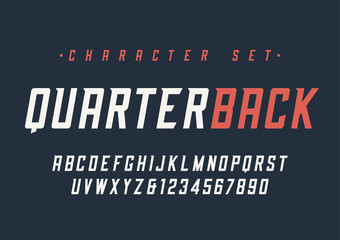 Vector condensed italic dynamic display font design, alphabet, c © Aleksandr
