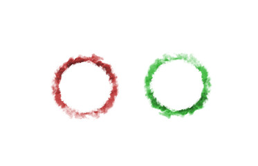 Red and green smoke ring