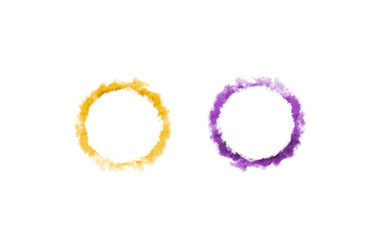 Yellow and purple smoke ring