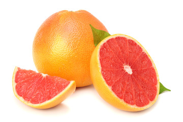 Naklejka na ściany i meble healthy food. sliced grapefruit isolated on white background