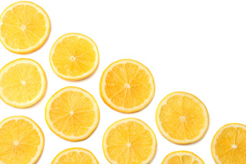 Obraz premium healthy food. sliced lemon isolated on white background top view