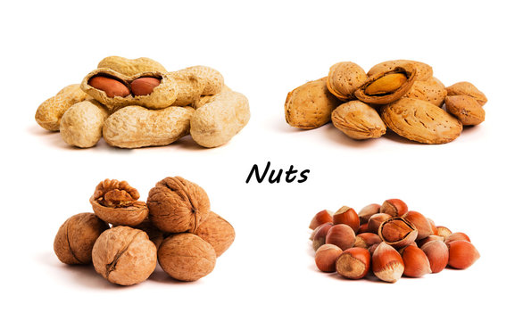 Healthy organic food concept. Nuts close up.