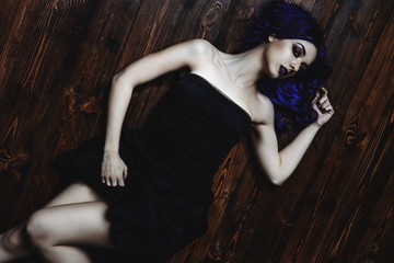 alluring lying girl