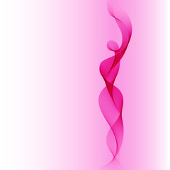 Abstract vector background, pink transparent waved lines for brochure, website, flyer design. Pink smoke wave.