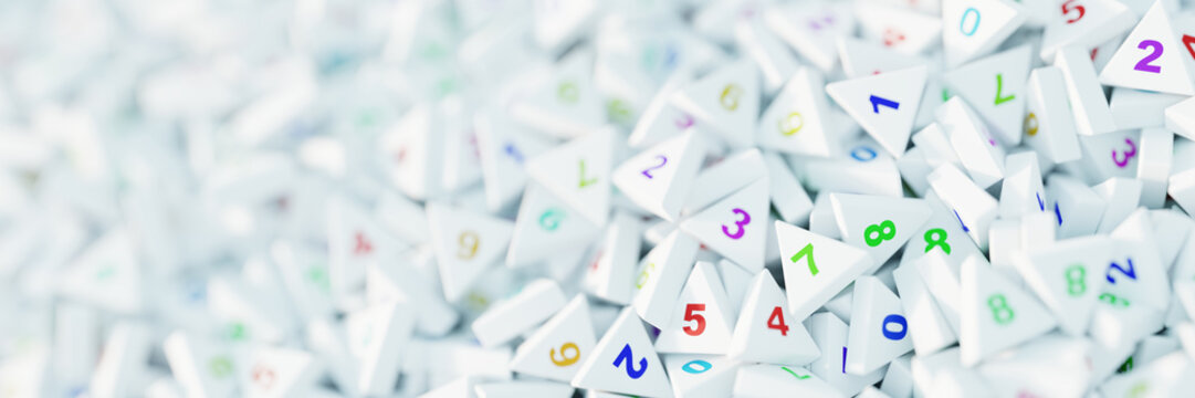 Infinite random numbers 3d rendering, original background, technology and science concepts