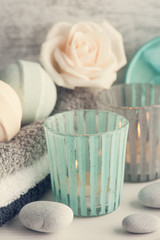 SPA composition with bath bombs