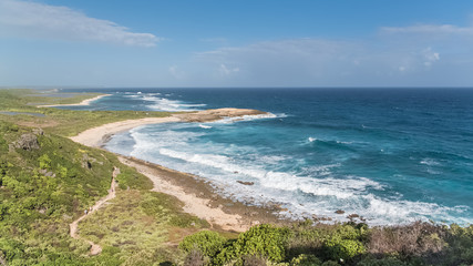 Fototapeta na wymiar Guadeloupe, panorama from the pointe des Chateaux, beautiful seascape of the island 