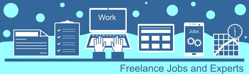 Remote work as a freelancer. Modern information technology, the workplace, tools freelancer and working space. 