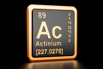 Fototapeta premium Actinium Ac chemical element. 3D rendering