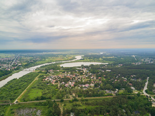 Aerial view of polish country side
