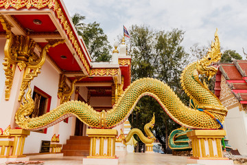 Fototapeta premium Naga at buddhism temple in Thailand.