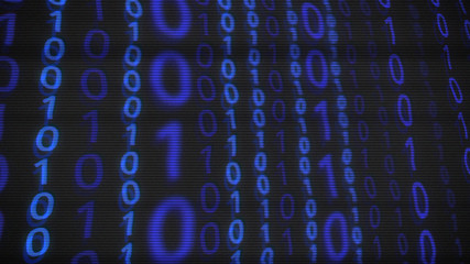 Binary computer code hackers zero one blue