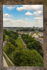 View on an Old Krakow form Wawel Royal Castle tower widow