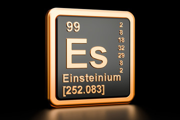 Einsteinium Es chemical element. 3D rendering