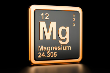 Magnesium Mg chemical element. 3D rendering