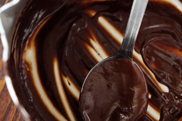 Delicious thick hot chocolate brown color 