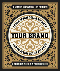 Vintage Card with Floral Details. Vector