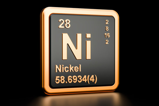 Nickel Ni Chemical Element. 3D Rendering