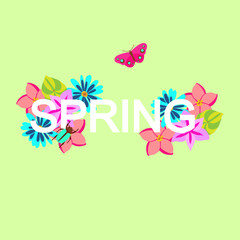 Floral illustration of spring vector background