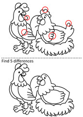 coloring book with farm animals vector © maria treter