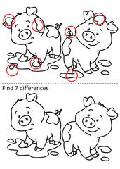 coloring book with farm animals vector