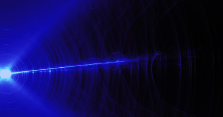 Blue Abstract Lines Curves Particles Background
