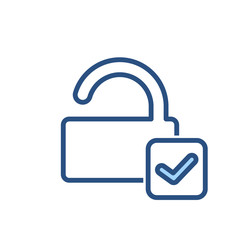 Check lock open security icon